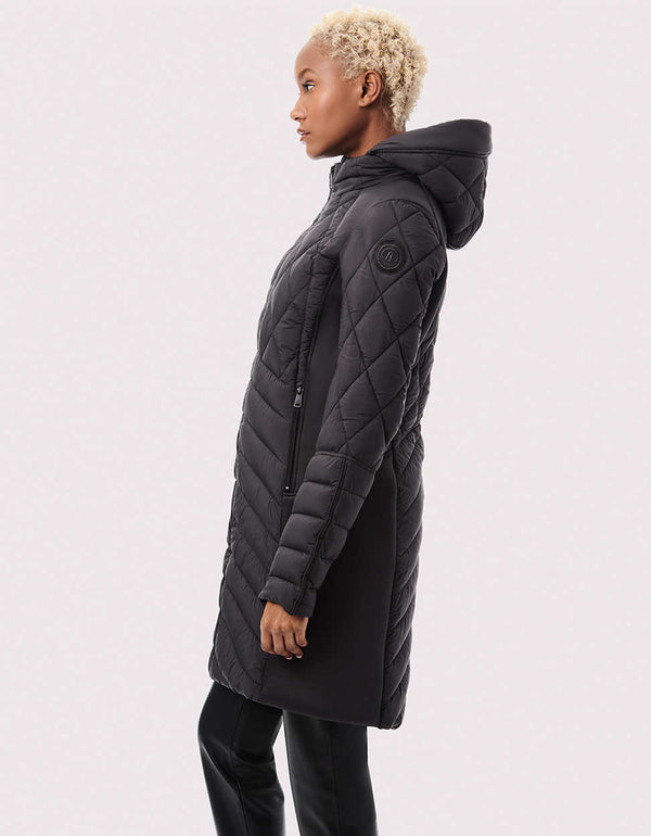 futuristic modern neo active outerwear for ladies made from paneled design of neoprene material