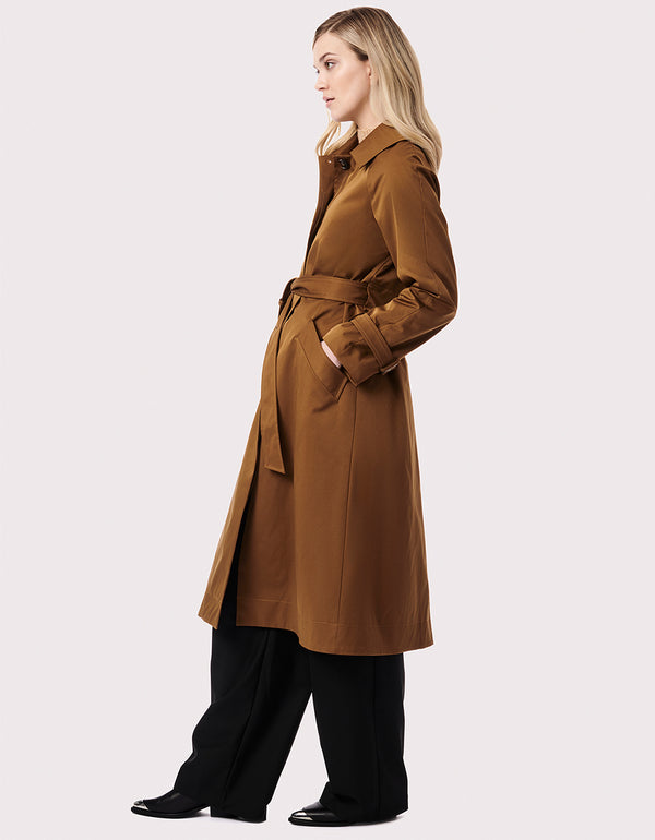 stylish high end long rain jacket with classy designs fit for working women in US or Canada