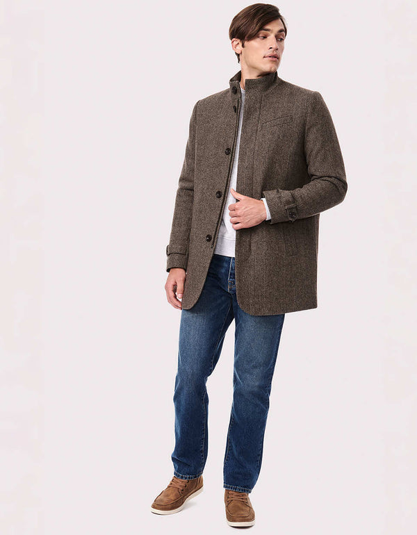 buy online for men outerwear with funnel collar and cuff buckles made by trendy sustainable clothing brands