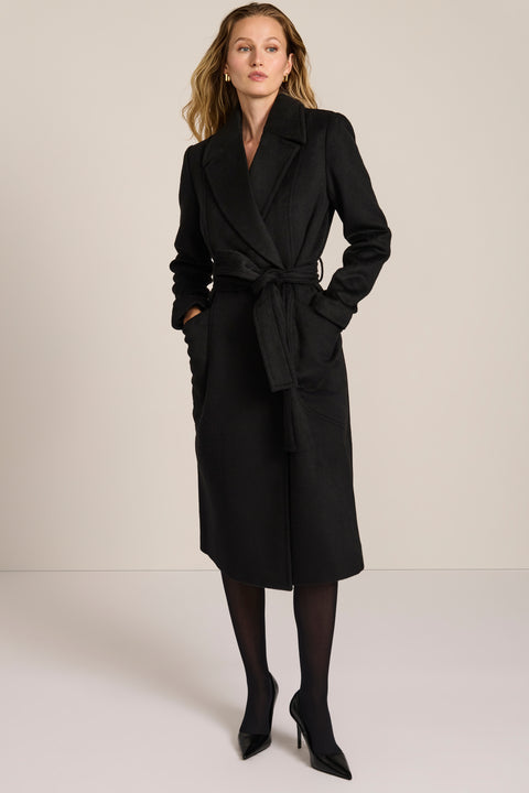 polished womens wool coat with functional patch pockets perfect for mastering a stylish business look