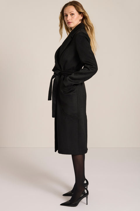 polished womens wool coat with functional patch pockets perfect for mastering a stylish business look