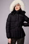 bernardo exclusive slim fitting puffer jacket for women winter wear from recycled polyester and cruelty free insulation