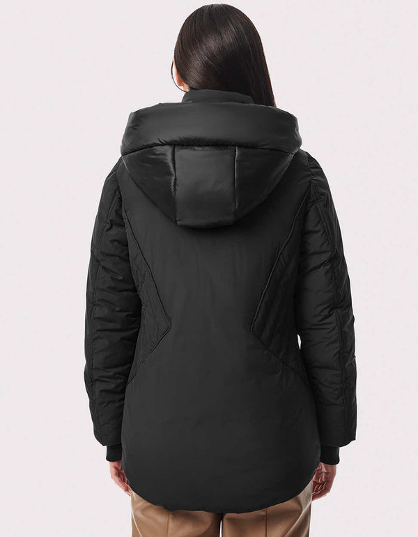 buy sustainable padded jacket in color black for women in the United States and Canada