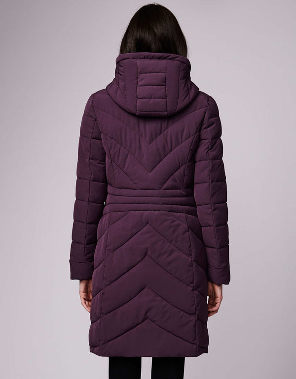 dark violet long outerwear with walker length and effortless fashion design for women in 2023