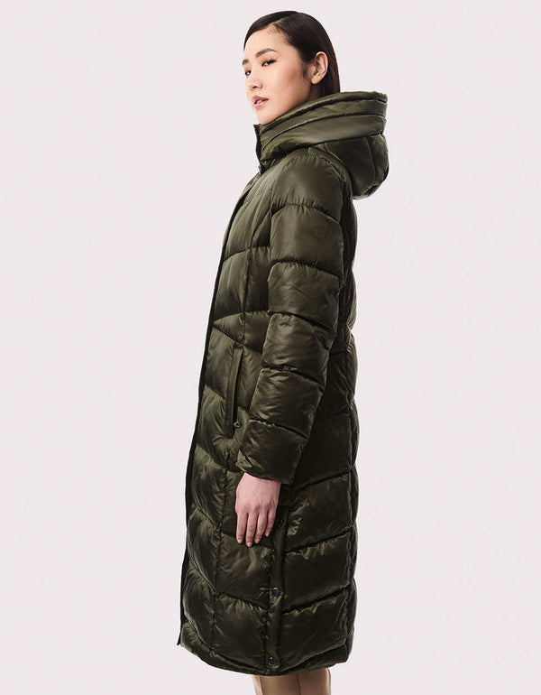 shop online winter wear jackets on sale hooded green long puffer coat for women