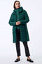 deep forest puffer coat with a double layer design and removable hood perfect for outerwear and cold weather protection