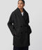 fuzzy womens black winter coat offering classic style great for winter streetwear or polished work ensembles