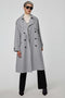 Refined Highgate Trench Coat for women with storm flap and self-belt in a wool-like fabric.