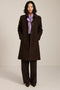 Women's genuine suede car coat with concealed button front and classic point collar.