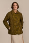 women's Quilted Jacket with onion quilting, pointed collar, button front and a softly shaped waist.