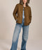 Lightweight packable quilted jacket with crew neckline, recycled insulation and zippered pockets.