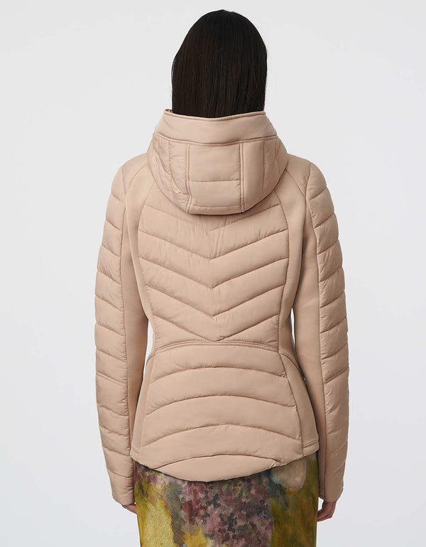 chic and slim fit light brown zip off vest puffer perfect for womens spring style