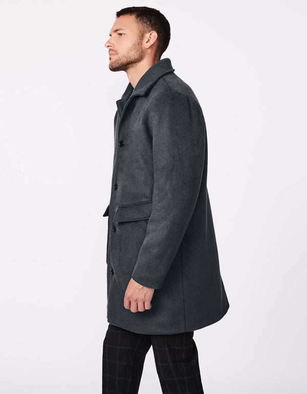 online shopping for mens wool coat in gray can be done in Bernardo Fashions