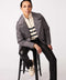 womens puffer jacket for fall and winter in mini plaid print is warm with sustainable Ecoplume insulation