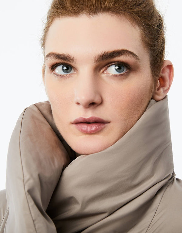 SHAWL WRAP BELTED PUFFER