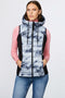 fashion forward neoprene print vest with sustainable ecoplume filler for women
