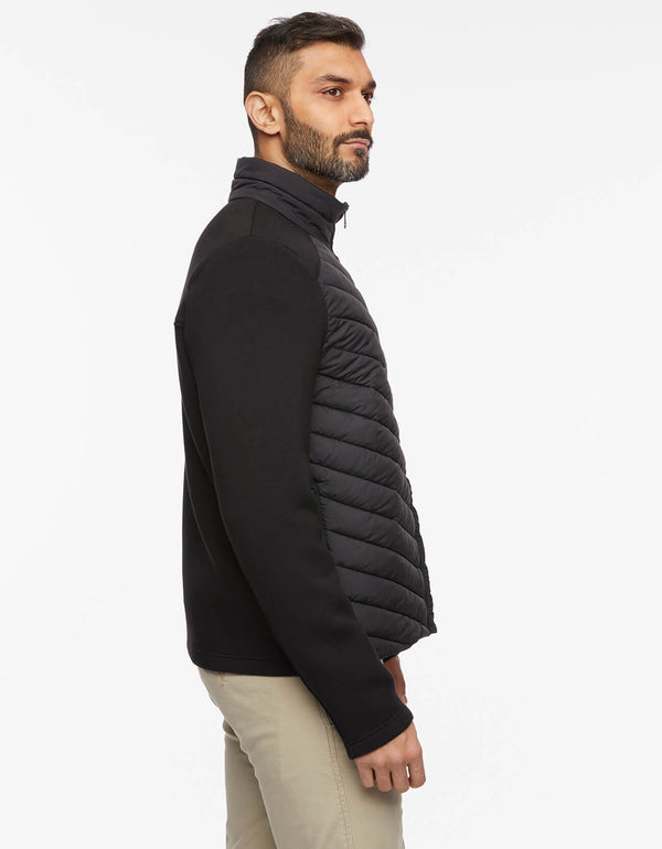nonbulky black puffer jacket for men with unique and modern style