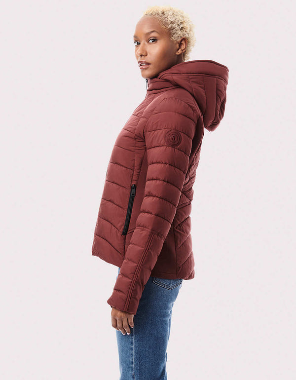 lightweight winter jacket for sale in ruby wine color from sustainable online outerwear brand