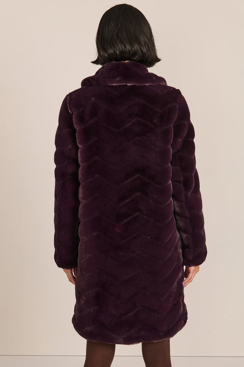 Zigzag Vegan Fur Coat