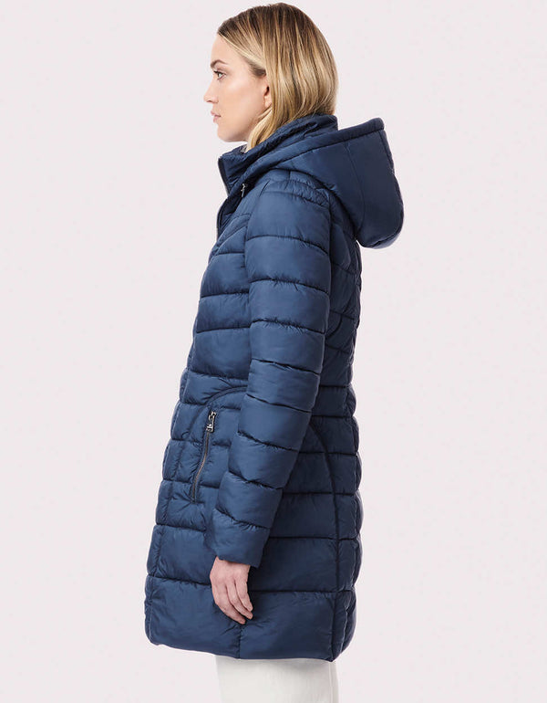 womens walker style coat that has two functional hand pockets for wallets and cellphones