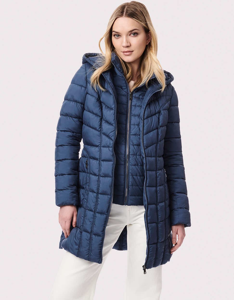 Fashion Coat for Women - 3-in-1 Puffer Coat - Smoke Blue - Bernardo