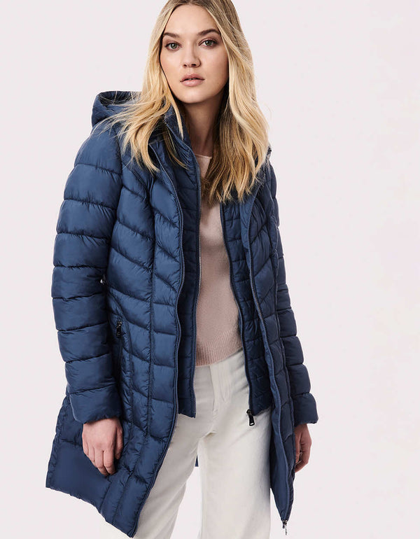 trendy puffer coat jacket made with 100percent recycled insulation for chilly weather designed for maximum movement and comfort