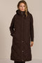 fashionable womans trendy puffer vest in black for winter season in a walker length with oversized fit for comfort
