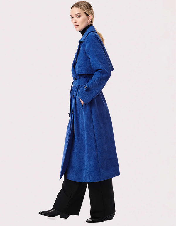 classic blue belted trench outerwear that can make every bland outfit stand out in every US party or event