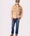 faux fur jacket for men in a classic hip length fit with sustainable ecoplume insulation 