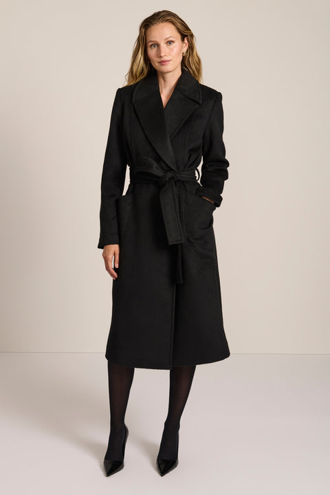 polished womens wool coat with functional patch pockets perfect for mastering a stylish business look