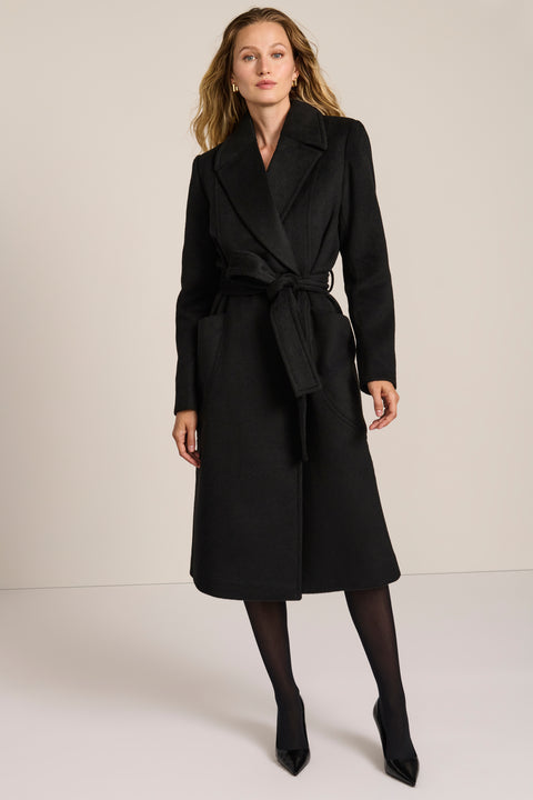 polished womens wool coat with functional patch pockets perfect for mastering a stylish business look