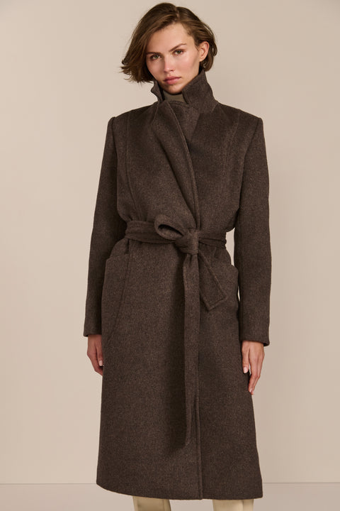 polished womens wool coat with functional patch pockets perfect for mastering a stylish business look
