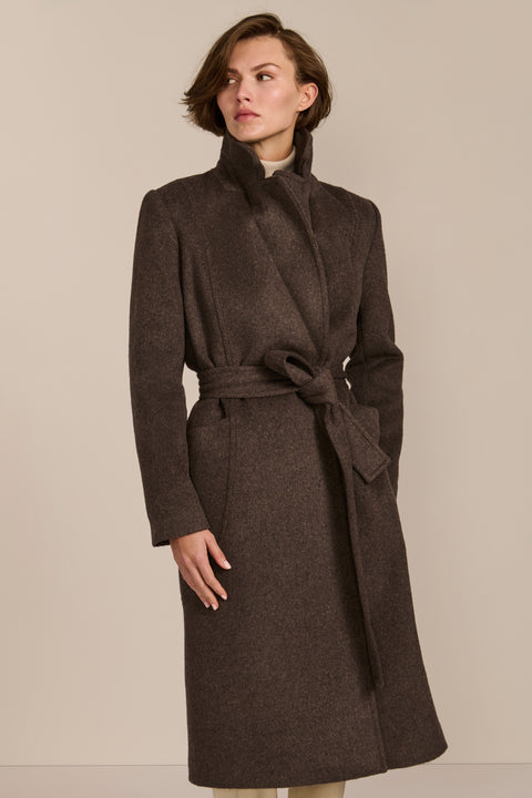 polished womens wool coat with functional patch pockets perfect for mastering a stylish business look