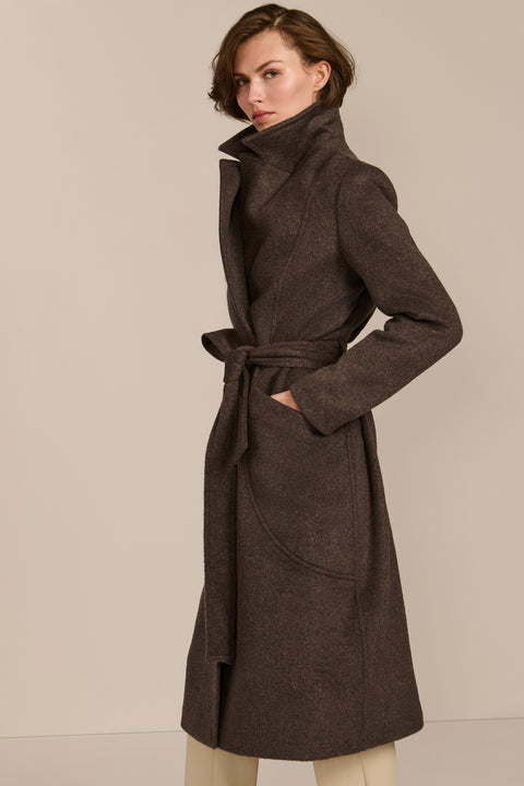 polished womens wool coat with functional patch pockets perfect for mastering a stylish business look
