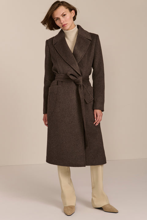polished womens wool coat with functional patch pockets perfect for mastering a stylish business look
