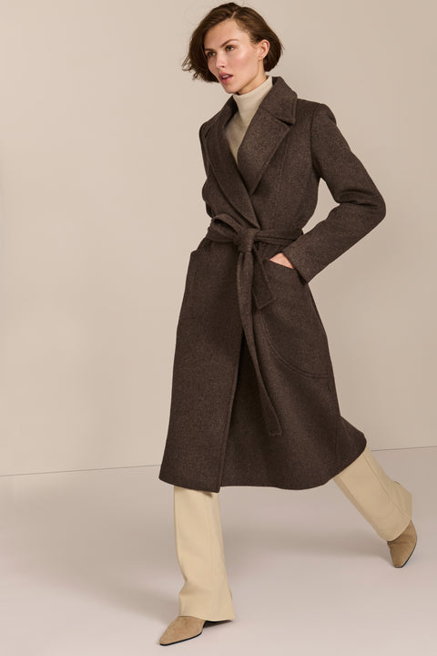 polished womens wool coat with functional patch pockets perfect for mastering a stylish business look