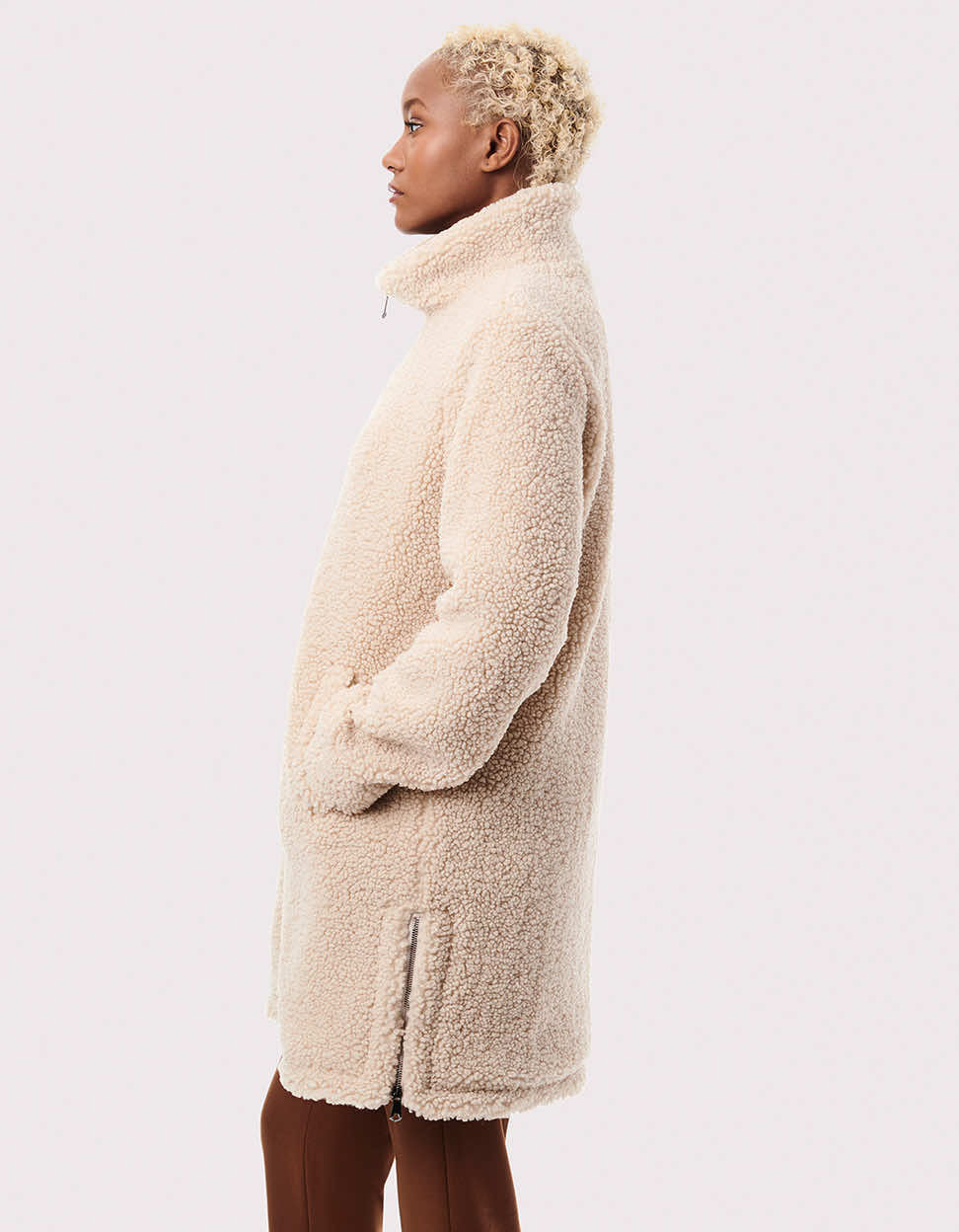 Teddy Touch Vegan Fur Coat - Cream - Bernardo