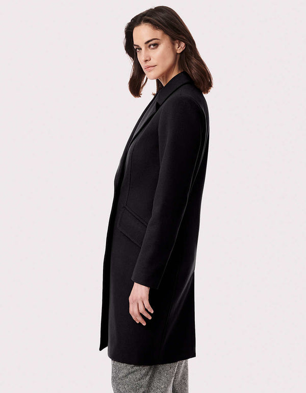 black versatile coat for capsule wardrobe work outfit in United States that is easy to pair with