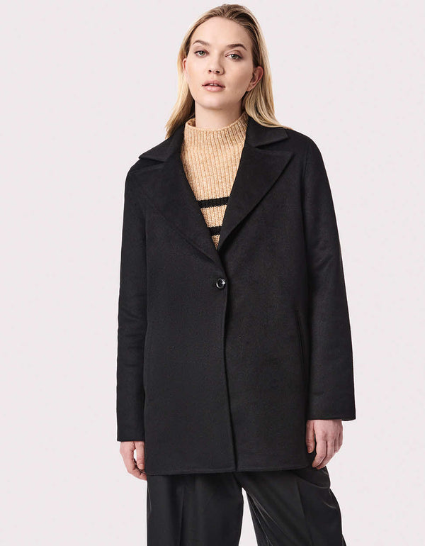 back to basics wool coat for women with a oversized collar design to accentuate the shoulders