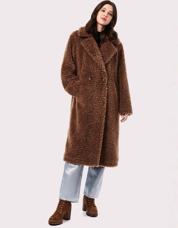 shop online affordable and stylish winter clothes for women in brown faux fur design that can be paired with anything