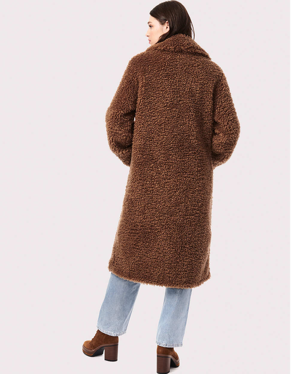 Teddy fur coat outlet long