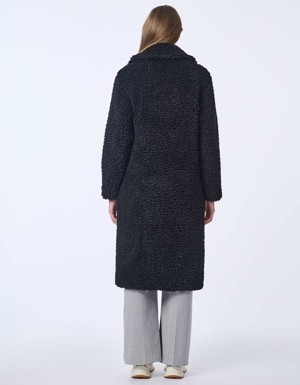 buy online this vegan fur coat for women has cozy teddy texture just right for fall and winter with a roomy fit in a longer length makes a great layer