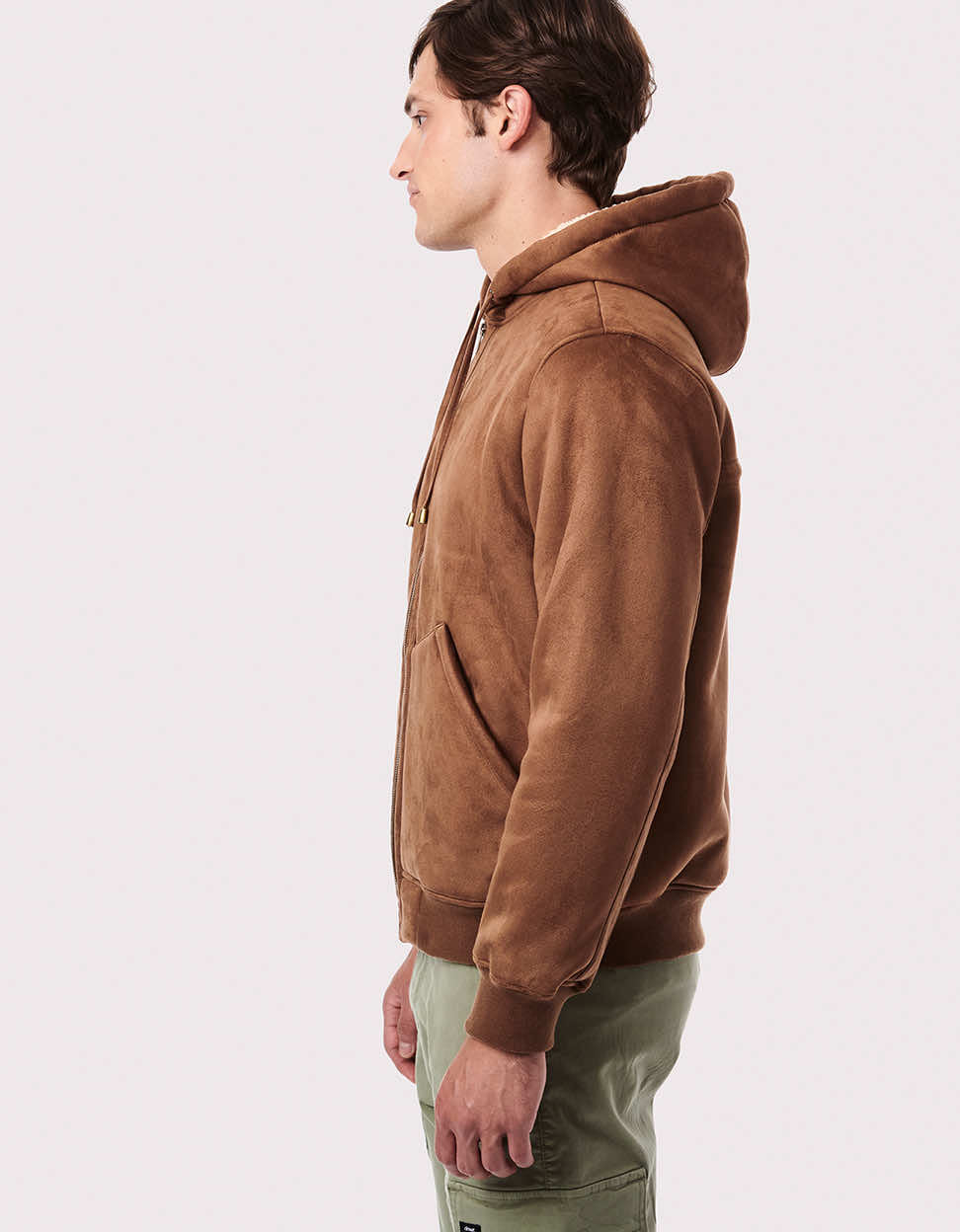 Men's Vegan Fur Hoodie Jacket - Camel – Bernardo