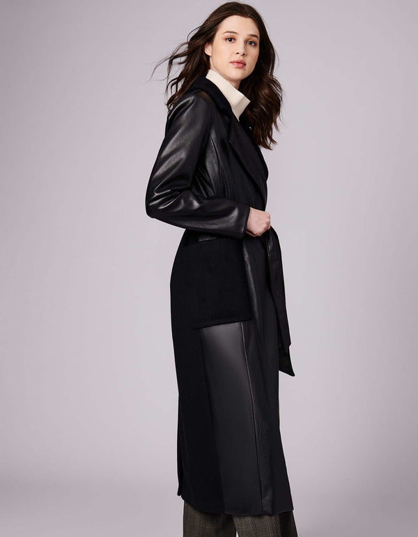 black stylish double breasted long overcoat with gorgeous double collar design for elegant fashionistas