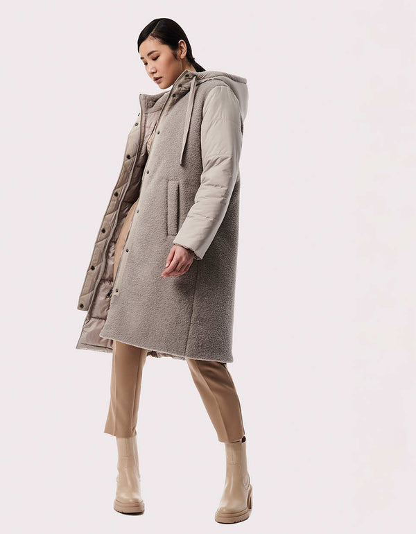 clothing brands for winter for sale in gray color for women with two spacious pockets to keep your hands warm