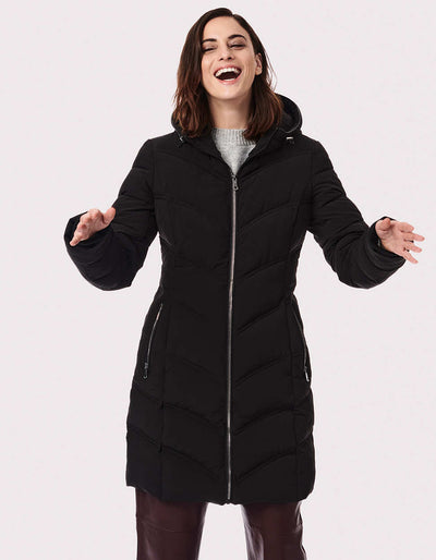 Women's Bernardo Comfortable Sleeping Bag Walker Coat - Black L / Black