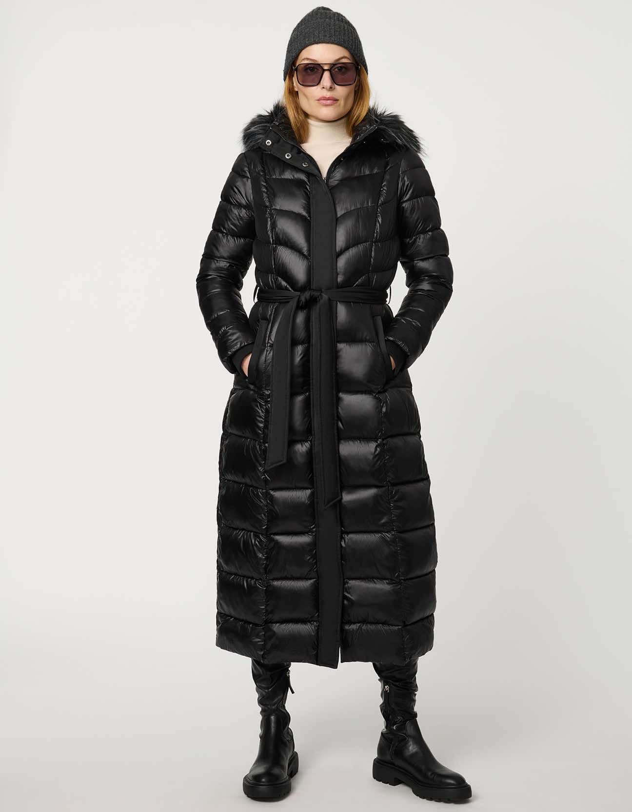 Jetsetter Vegan Fur Trim Long Puffer Coat Bernardo