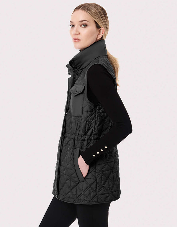 cruelty free puffer vest for women with collar made by an affordable sustainable clothing company