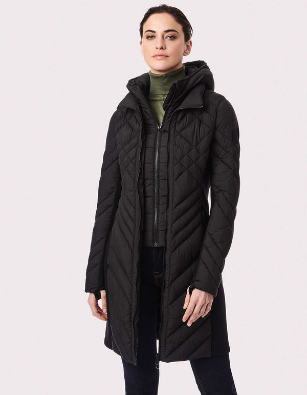 black small zip off vest with a tall zip off outer layer jacket with lightweight removable hood