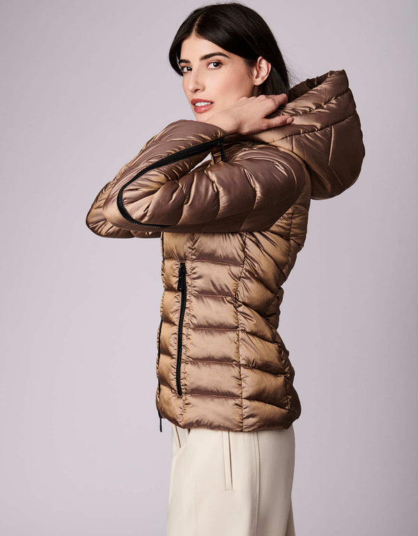 functional slim fit hip length gold bernardo fashion sustainable puff warmers that will keep you warm